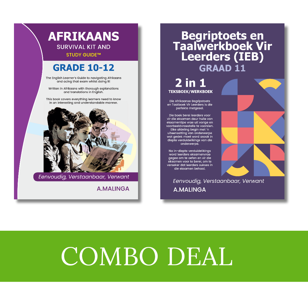 Afrikaans Survival Kit & Study Guide® + Begriptoets en Taalwerkboek vir Leerders® Grade 11 IEB Combo