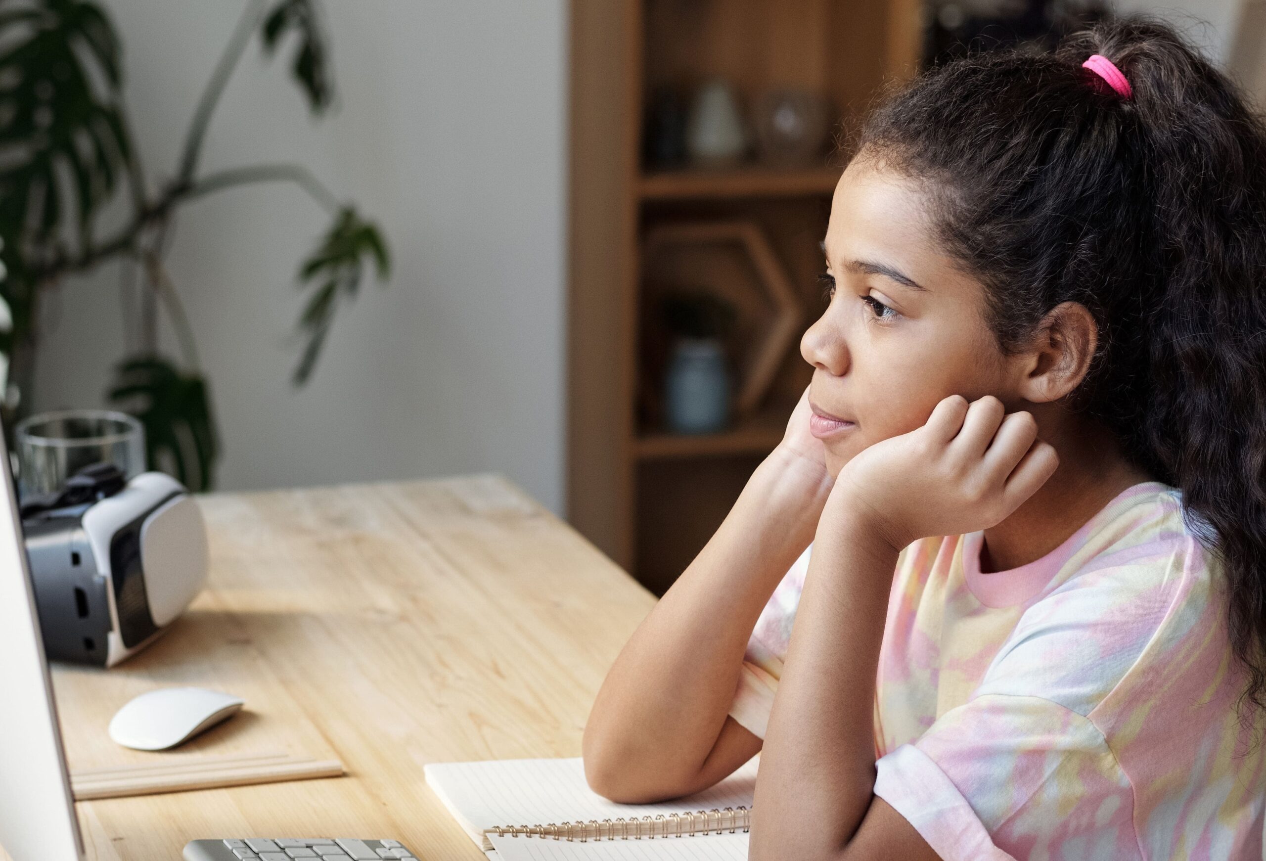 Young learner studying